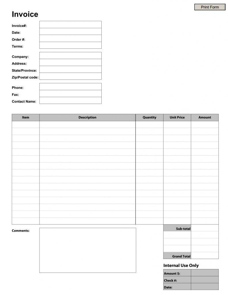 Blank Invoice Templates | 14+ Free Word, Excel & PDF Formats